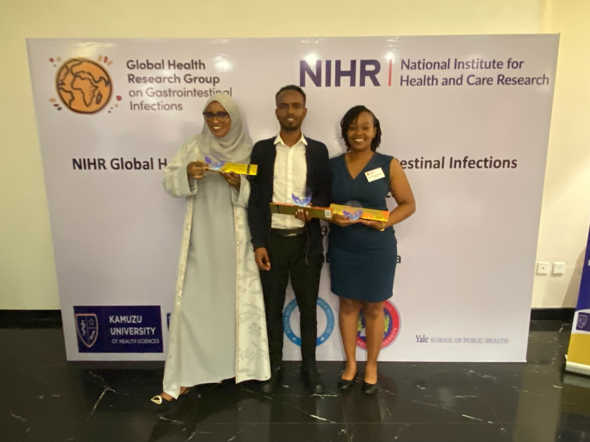 Award Winners, Left to Right, Rahma Osman, Gemechis Dejene, Christina Kioko